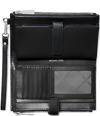Michael Kors Adele Double-Zip Silver-Tone Wristlet