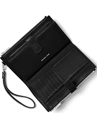 Michael Kors Adele Double-Zip Silver-Tone Wristlet