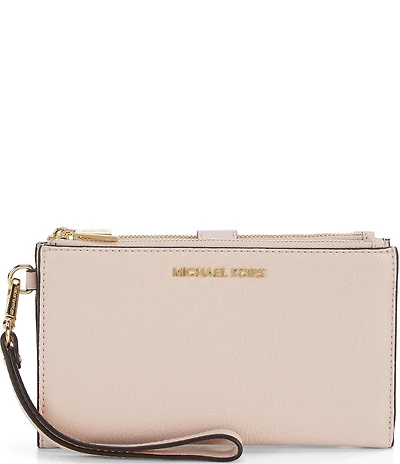 Michael Kors Adele Double Zip Gold Tone Wristlet Wallet