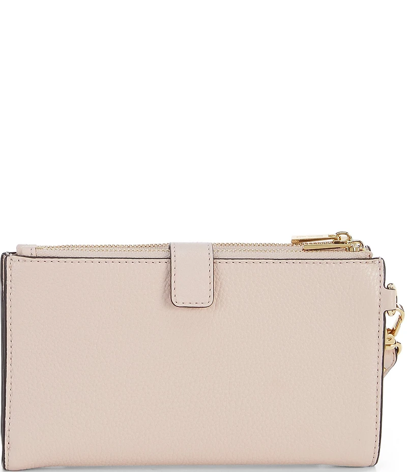 Michael Kors Adele Double Zip Gold Tone Wristlet Wallet
