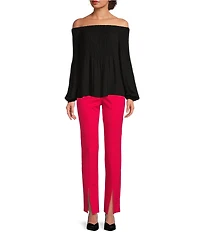 MICHAEL Michael Kors Crepe Pleated Off-the-Shoulder Blouse
