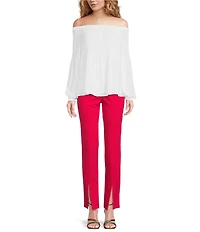 MICHAEL Michael Kors Crepe Pleated Off-the-Shoulder Blouse