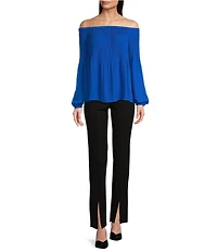 MICHAEL Michael Kors Crepe Pleated Off-the-Shoulder Blouse