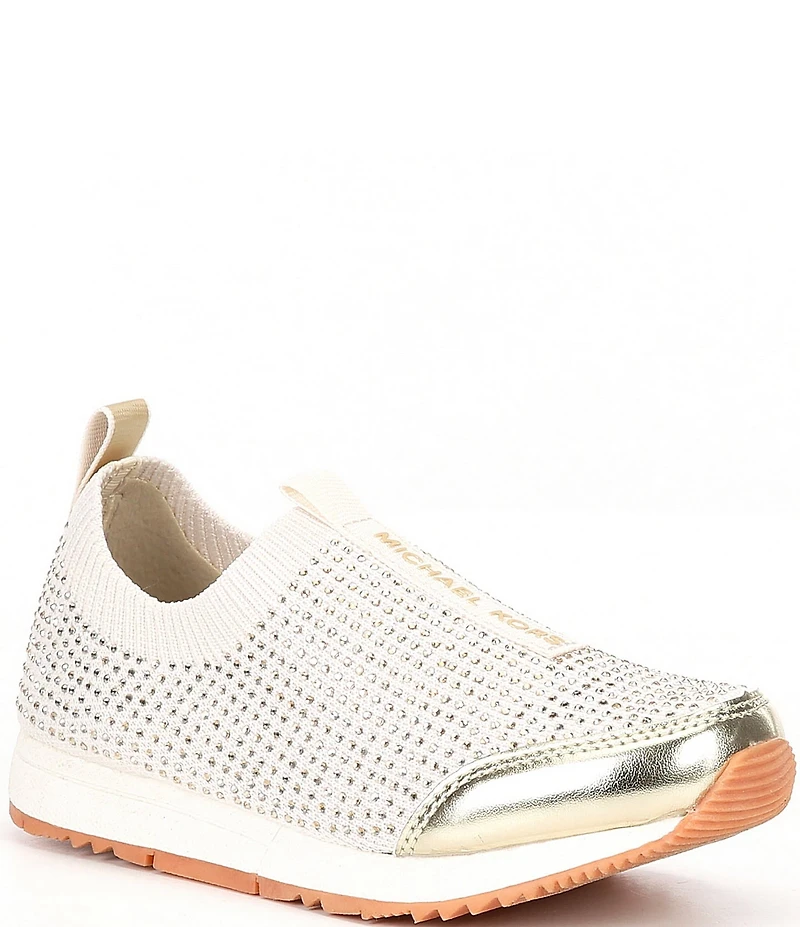 MICHAEL Michael Kors Girls' Allie Sock Crystal Embellished Slip On Sneakers (Youth)