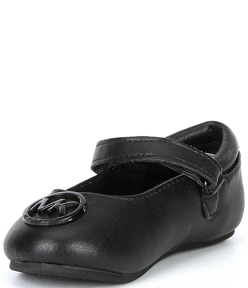 MICHAEL Michael Kors Girls' Amber Aiden Leather Logo Mary Jane Ballet Flats (Infant)
