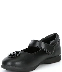 MICHAEL Michael Kors Girls' Amber Aiden Leather Logo Mary Jane Ballet Flats (Toddler)
