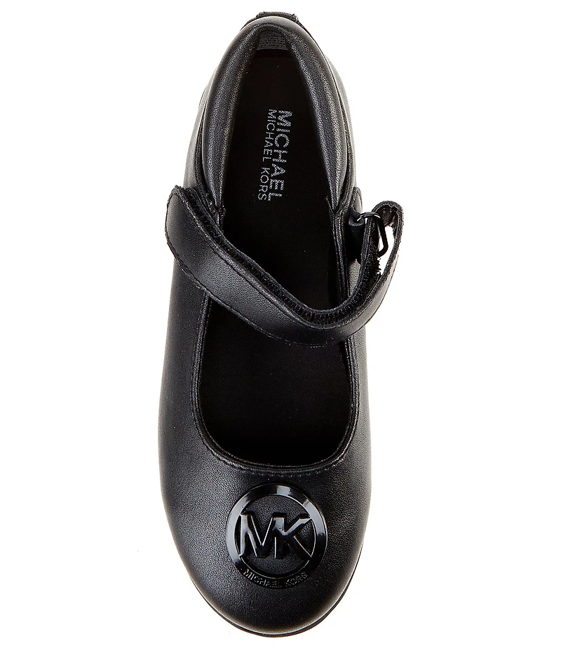 MICHAEL Michael Kors Girls' Amber Aiden Leather Logo Mary Jane Ballet Flats (Toddler)