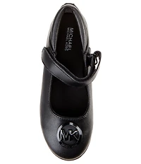 MICHAEL Michael Kors Girls' Amber Aiden Leather Logo Mary Jane Ballet Flats (Toddler)