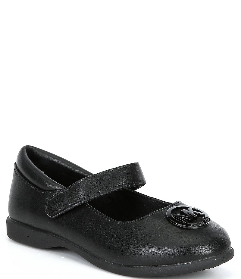 MICHAEL Michael Kors Girls' Amber Aiden Leather Logo Mary Jane Ballet Flats (Youth)