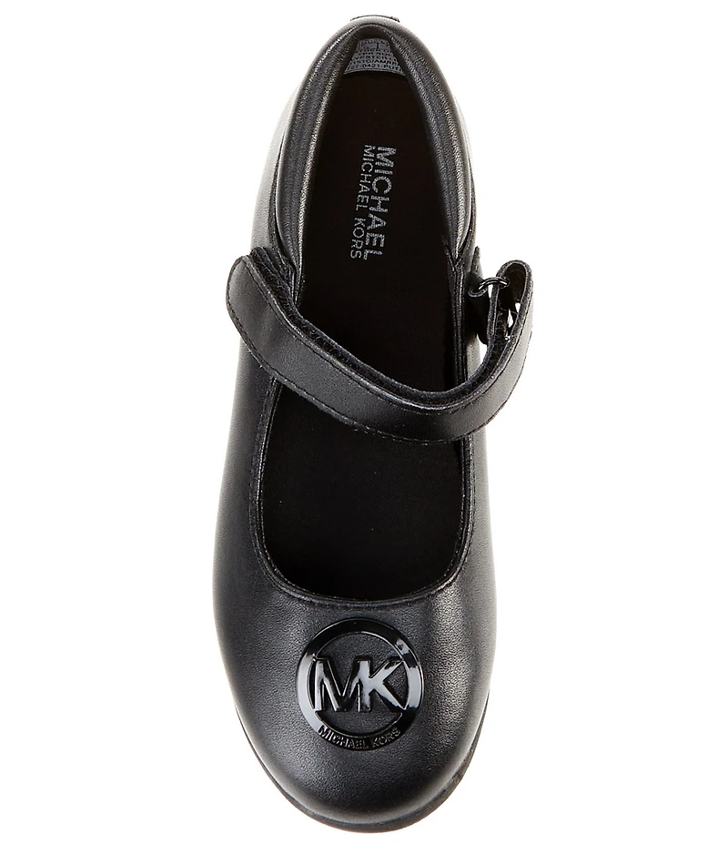 MICHAEL Michael Kors Girls' Amber Aiden Leather Logo Mary Jane Ballet Flats (Youth)