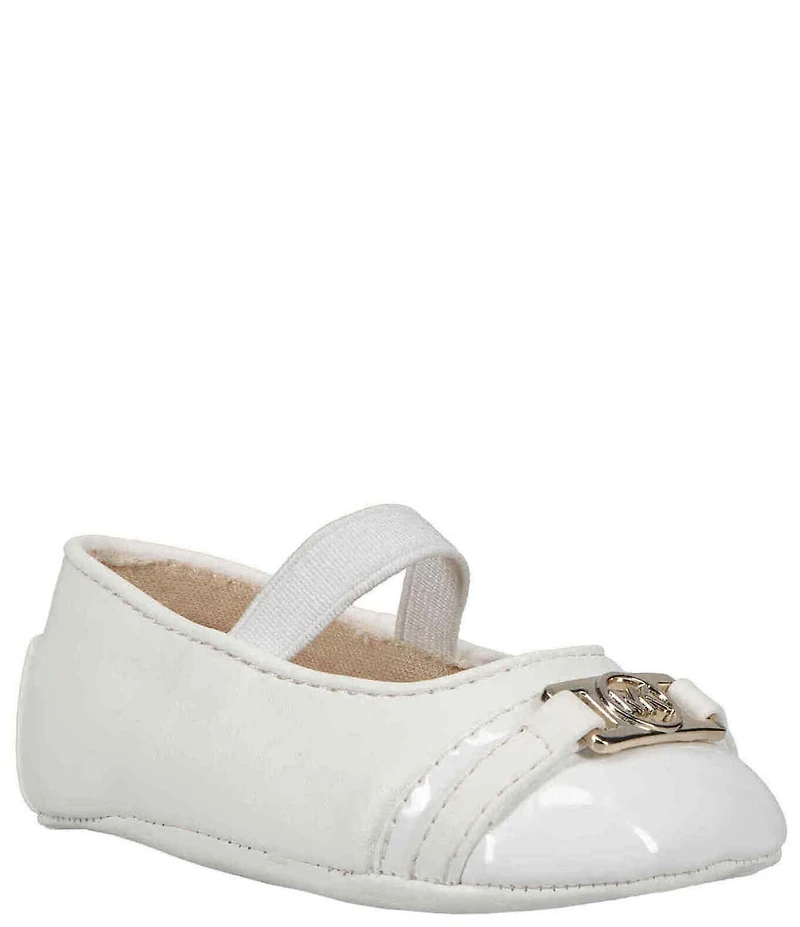 MICHAEL Michael Kors Girls' Baby Nyomi Cap Toe Logo Hardware Detail Ballet Crib Shoes (Infant)