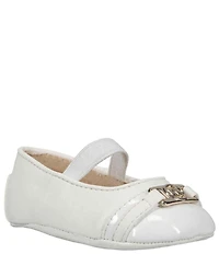MICHAEL Michael Kors Girls' Baby Nyomi Cap Toe Logo Hardware Detail Ballet Crib Shoes (Infant)