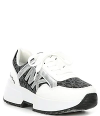 MICHAEL Michael Kors Girls' Cosmo Maddy Glitter Logo Chunky Sneakers (Toddler)