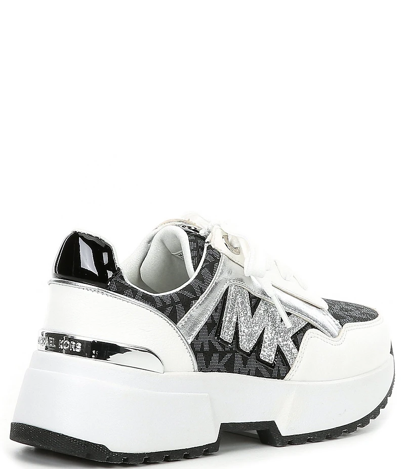 MICHAEL Michael Kors Girls' Cosmo Maddy Glitter Logo Chunky Sneakers (Toddler)