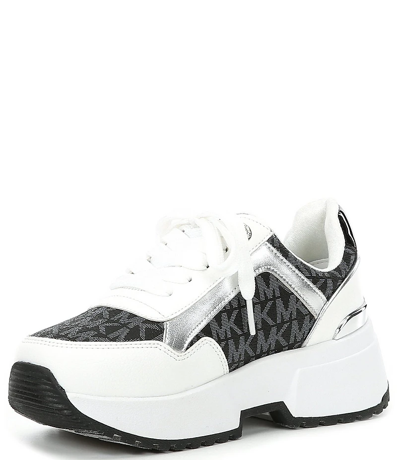 MICHAEL Michael Kors Girls' Cosmo Maddy Glitter Logo Chunky Sneakers (Toddler)