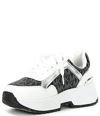 MICHAEL Michael Kors Girls' Cosmo Maddy Glitter Logo Chunky Sneakers (Toddler)