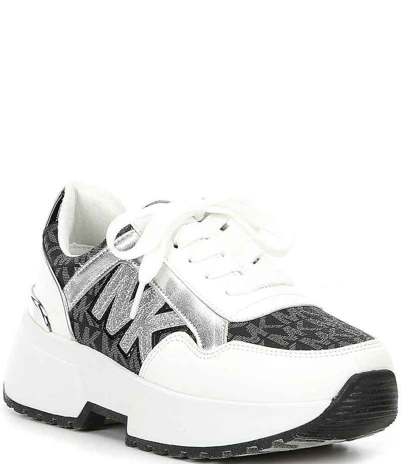 MICHAEL Michael Kors Girls' Cosmo Maddy Glitter Logo Chunky Sneakers (Youth)