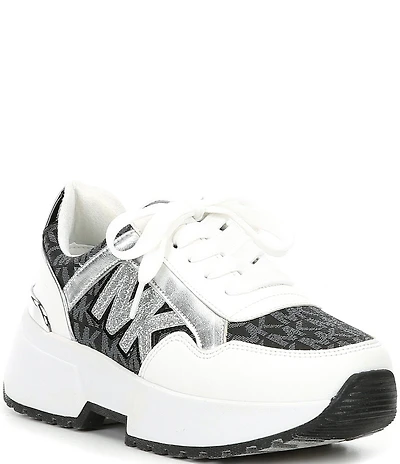 MICHAEL Michael Kors Girls' Cosmo Maddy Glitter Logo Chunky Sneakers (Youth)