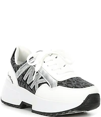 MICHAEL Michael Kors Girls' Cosmo Maddy Glitter Logo Chunky Sneakers (Youth)
