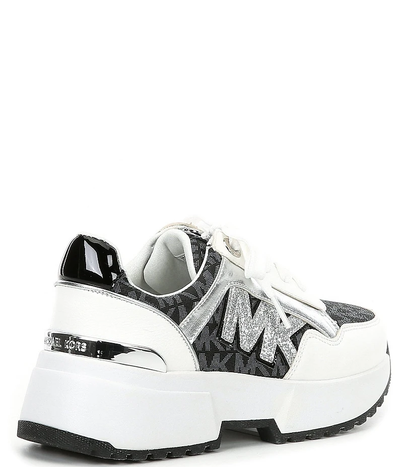 MICHAEL Michael Kors Girls' Cosmo Maddy Glitter Logo Chunky Sneakers (Youth)
