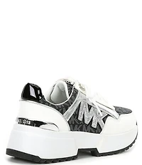 MICHAEL Michael Kors Girls' Cosmo Maddy Glitter Logo Chunky Sneakers (Youth)