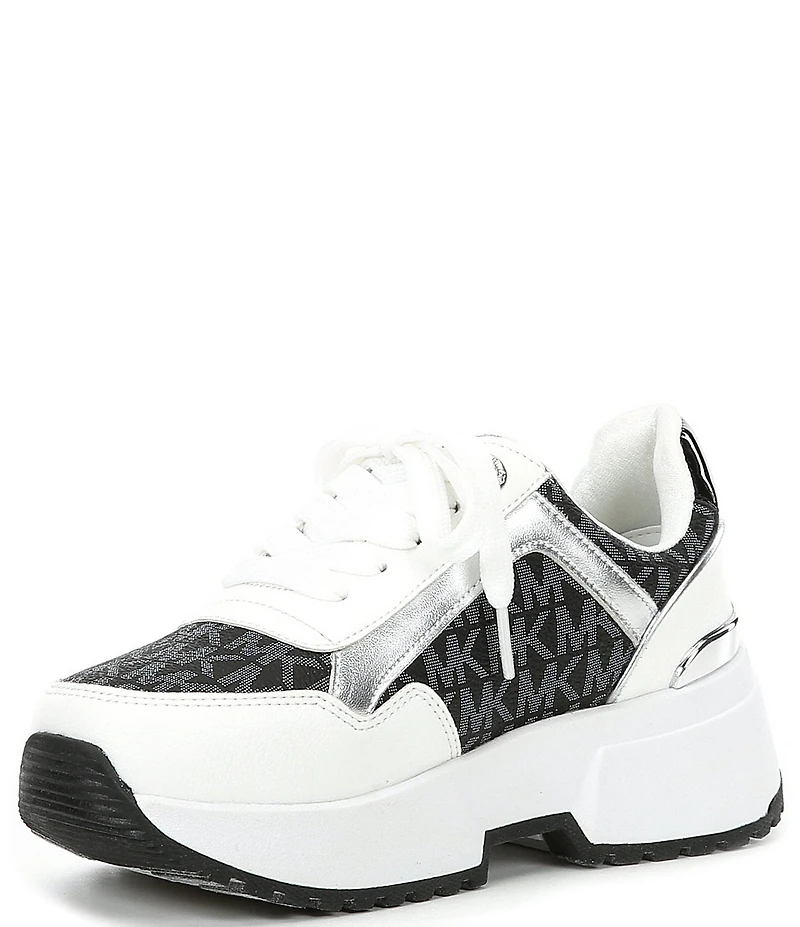 MICHAEL Michael Kors Girls' Cosmo Maddy Glitter Logo Chunky Sneakers (Youth)