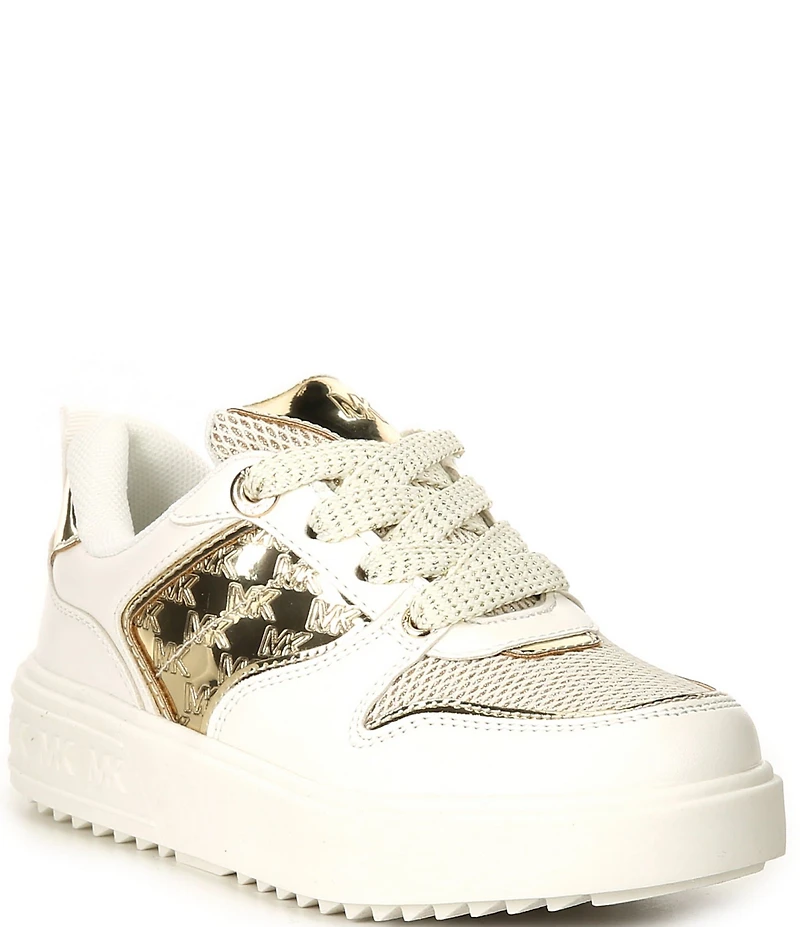 MICHAEL Michael Kors Girls' Emmet Rumi Patent Logo Lace Up Sneakers (Toddler)