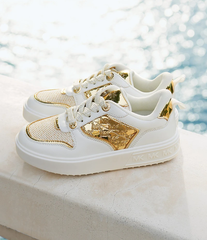 MICHAEL Michael Kors Girls' Emmet Rumi Patent Logo Lace Up Sneakers (Youth)