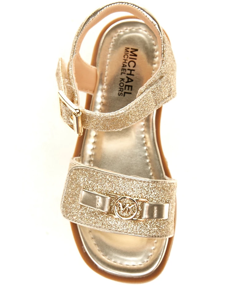 MICHAEL Michael Kors Girls' Kieran Glitter Ankle Wrap Sandals (Toddler)