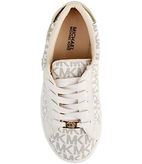 MICHAEL Michael Kors Girls' Jem Kehlani II Canvas Logo Monogram Heart Embellished Sneakers (Youth)