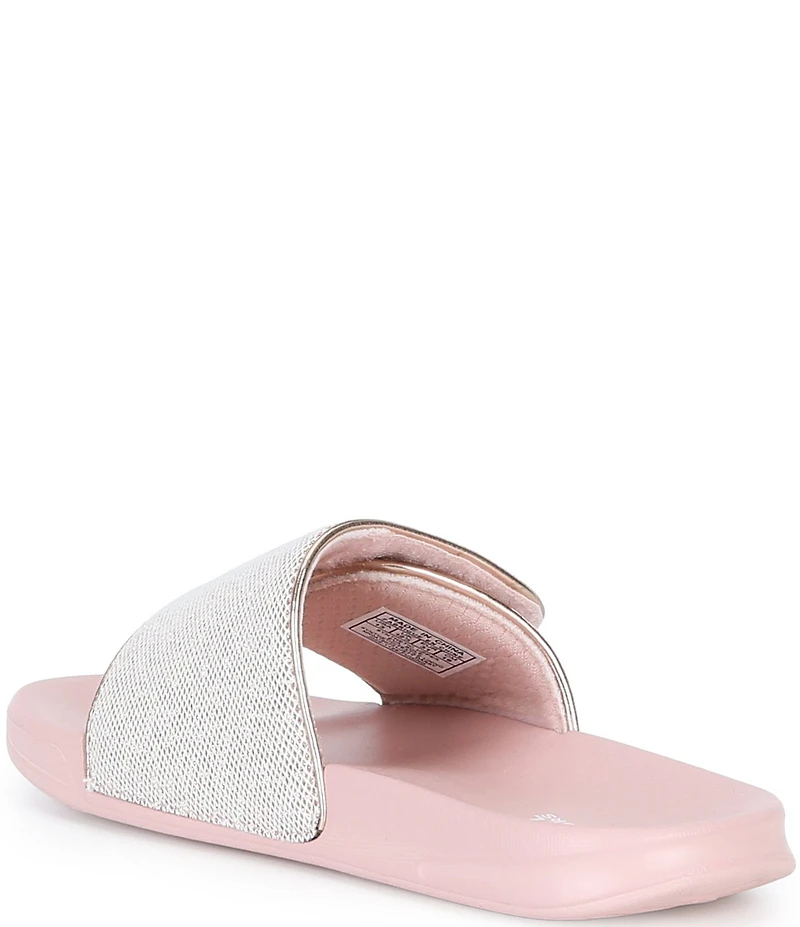 MICHAEL Michael Kors Girls' Jett Darby Metallic Adjustable Strap Slide Sandals (Toddler)