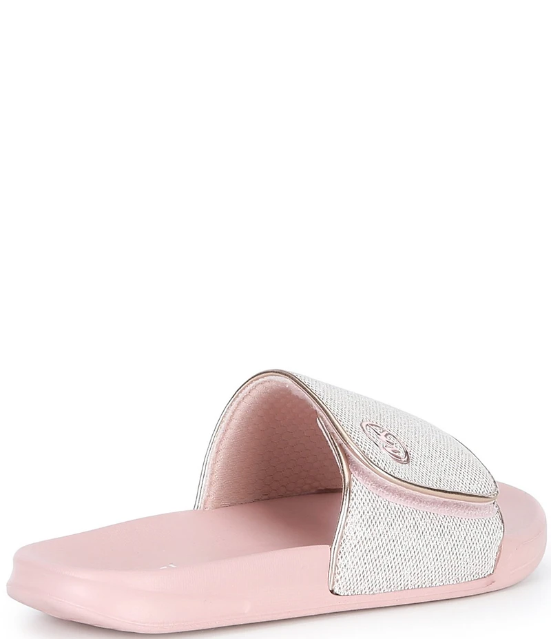 MICHAEL Michael Kors Girls' Jett Darby Metallic Adjustable Strap Slide Sandals (Youth)
