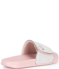 MICHAEL Michael Kors Girls' Jett Darby Metallic Adjustable Strap Slide Sandals (Youth)