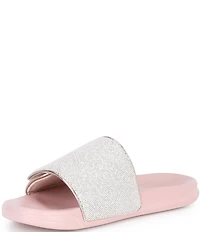 MICHAEL Michael Kors Girls' Jett Darby Metallic Adjustable Strap Slide Sandals (Youth)