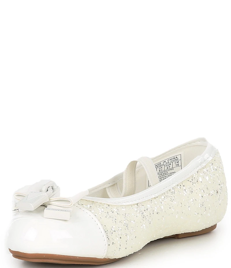 MICHAEL Michael Kors Girls' Kenya Glitter Padlock Hardware Bow Ballet Flats (Infant)