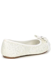 MICHAEL Michael Kors Girls' Kenya Glitter Padlock Hardware Bow Ballet Flats (Youth)