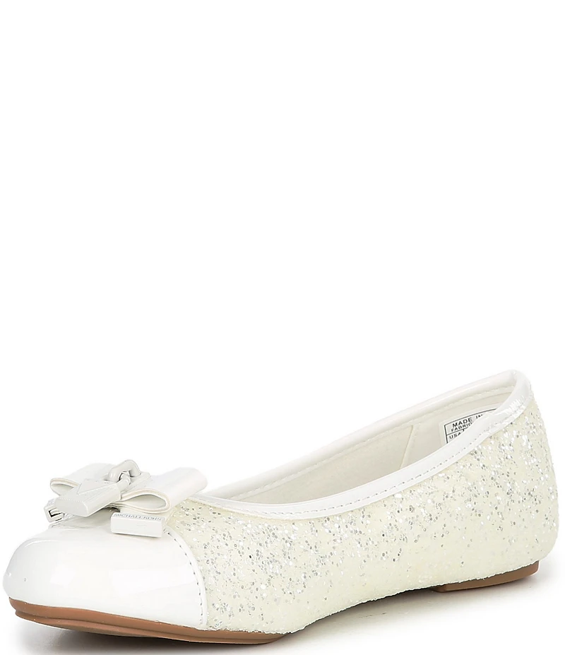 MICHAEL Michael Kors Girls' Kenya Glitter Padlock Hardware Bow Ballet Flats (Youth)