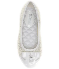 MICHAEL Michael Kors Girls' Kenya Glitter Padlock Hardware Bow Ballet Flats (Youth)