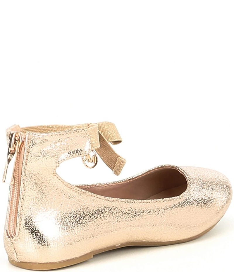 MICHAEL Michael Kors Girls' Kenyah Kay Bow Logo Charm Ballet Flats (Youth)