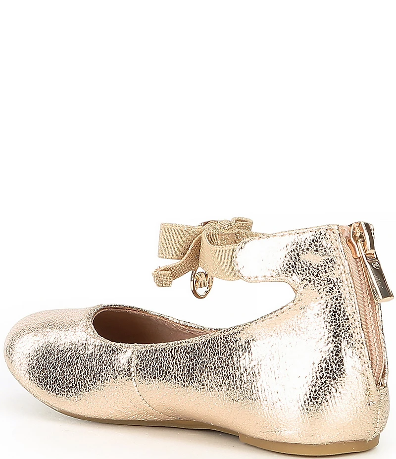 MICHAEL Michael Kors Girls' Kenyah Kay-T Bow Logo Charm Ballet Flats (Toddler)