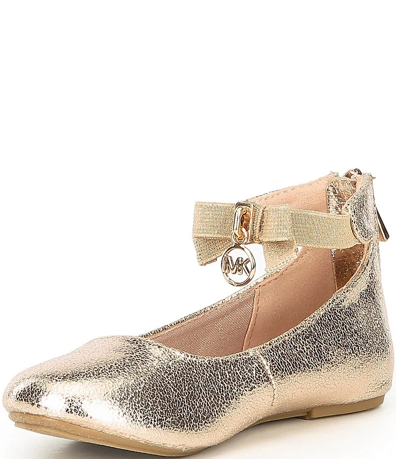 MICHAEL Michael Kors Girls' Kenyah Kay-T Bow Logo Charm Ballet Flats (Toddler)