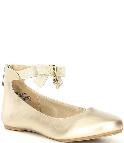 MICHAEL Michael Kors Girls' Kenyah Kay-T Bow Logo Charm Ballet Flats (Toddler)