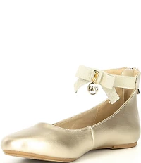 MICHAEL Michael Kors Girls' Kenyah Kay-T Bow Logo Charm Ballet Flats (Toddler)