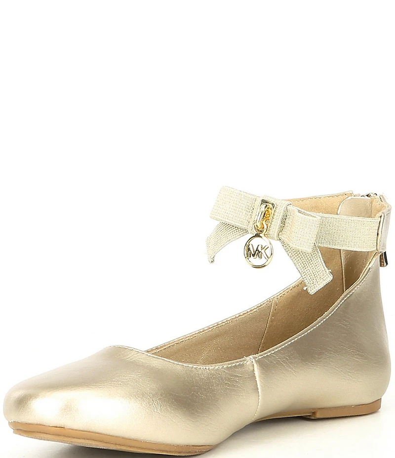 MICHAEL Michael Kors Girls' Kenyah Kay-T Bow Logo Charm Ballet Flats (Infant)
