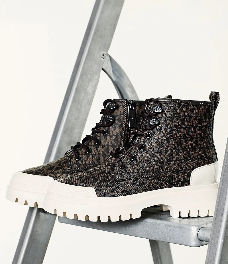 MICHAEL Michael Kors Girls' Payton Logo Lace Up Lug Sole Booties (Toddler)