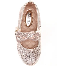 MICHAEL Michael Kors Girls' San Rover Harin Glitter Bow Mary Jane Ballet Flats (Infant)