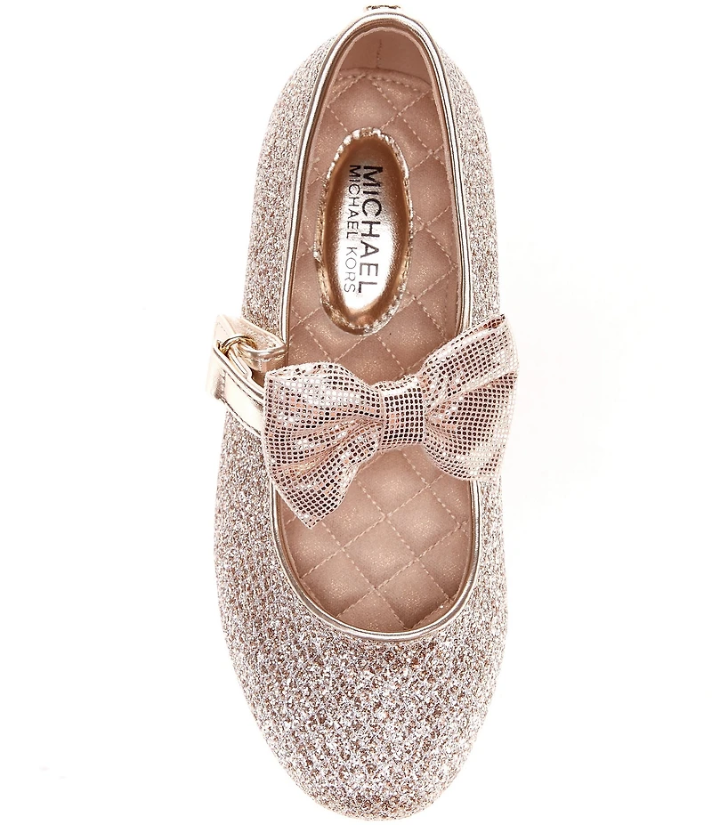 MICHAEL Michael Kors Girls' San Rover Harin Glitter Bow Mary Jane Ballet Flats (Toddler)