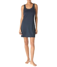 MICHAEL Michael Kors Half Moon Studs Scoop Neck Tank Dress Swim Cover-Up