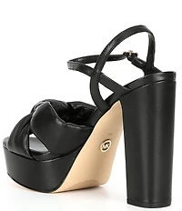 Michael Kors Josie Leather Knot Detail Ankle Strap Platform Dress Sandals