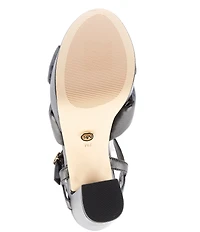 Michael Kors Josie Leather Knot Detail Ankle Strap Platform Dress Sandals